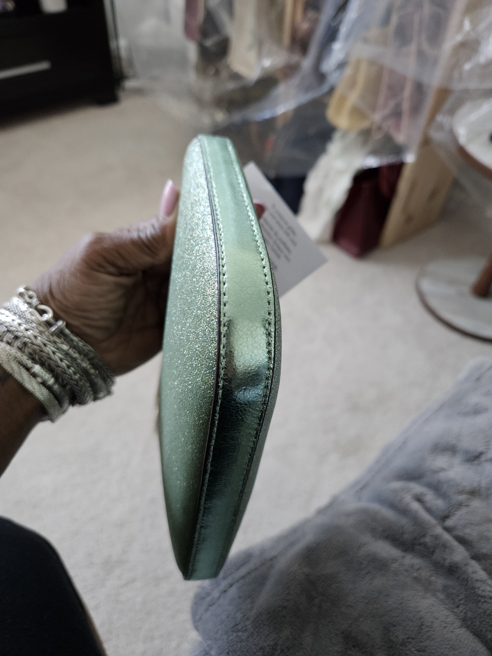 Kate Spade Green Glitter Chain Shoulder Bag - Picture 12 of 12